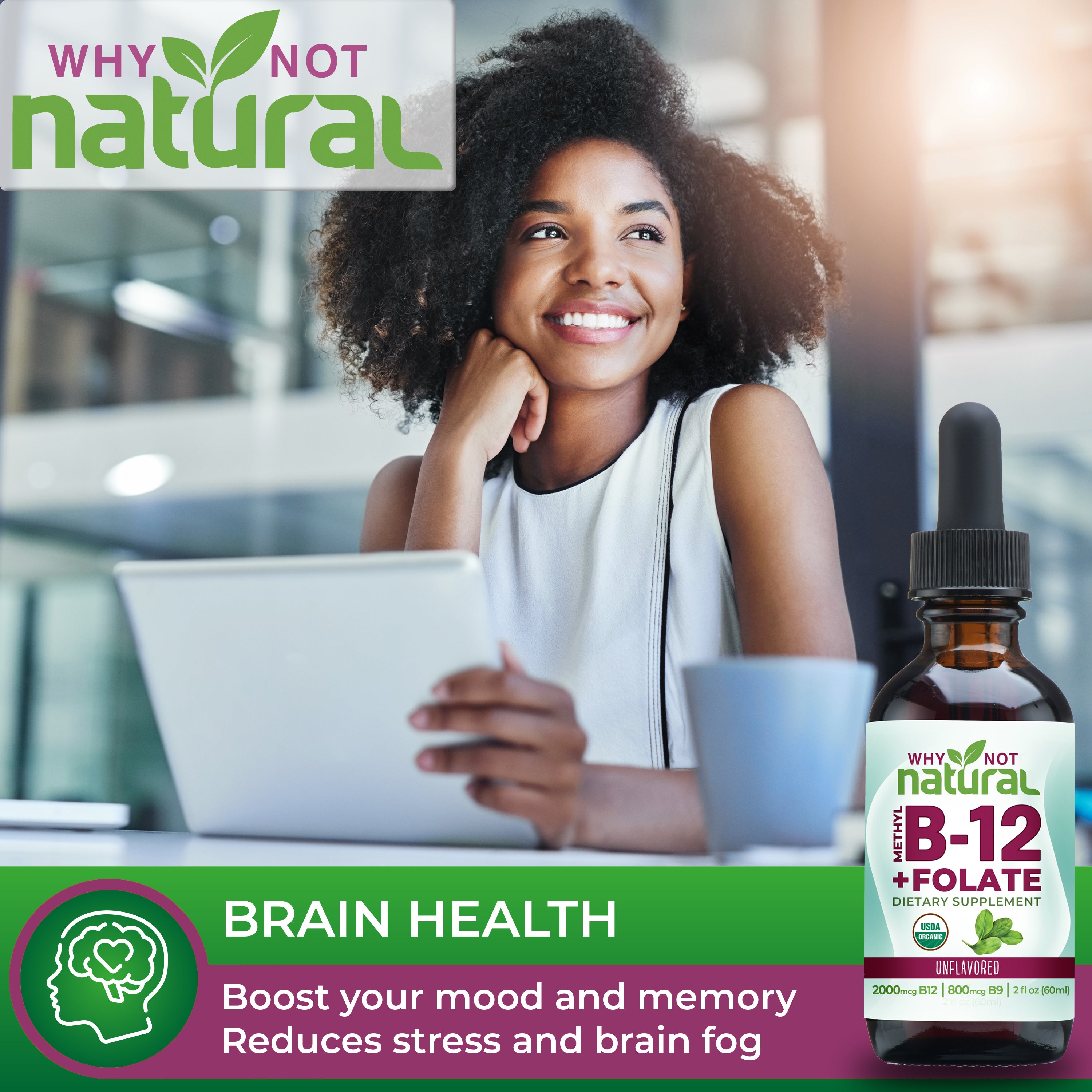 BRAIN HEALTH: Boost your mood and memory Reduces stress and brain fog