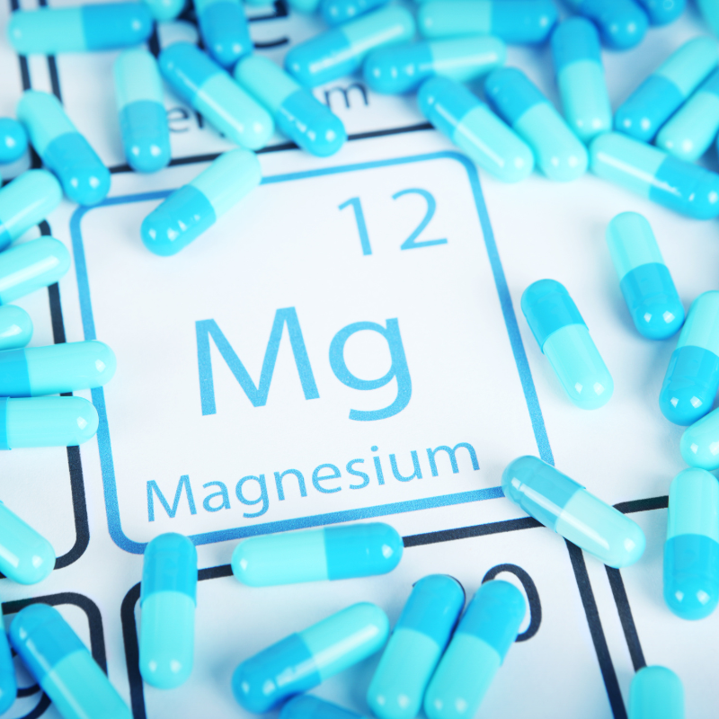 Magnesium on the periodic table and in pills.