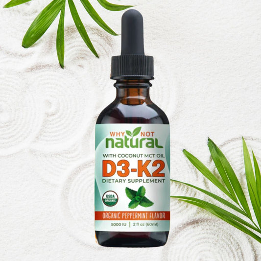 WhyNotNatural Dietary Supplement: D3-K2 with Coconut MCT Oil, organic peppermint flavor