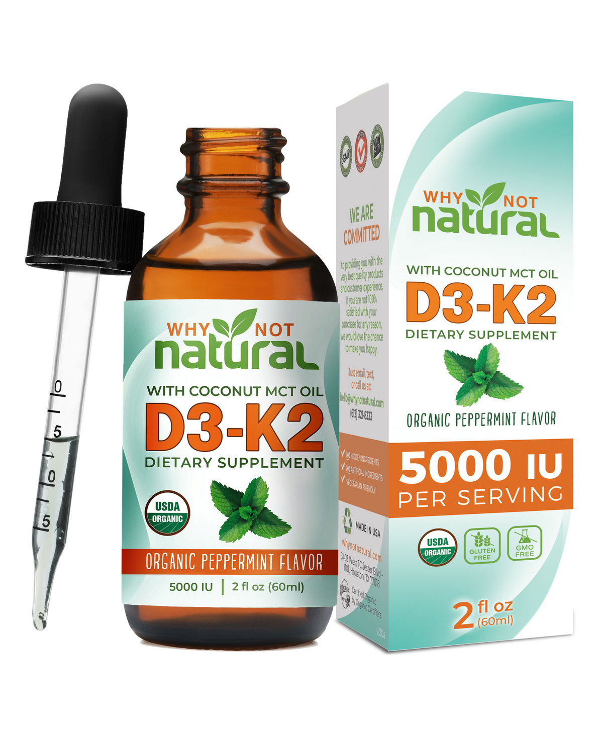 Organic Vitamin D3 Liquid Drops with K2 and Coconut Oil - Order Today ...