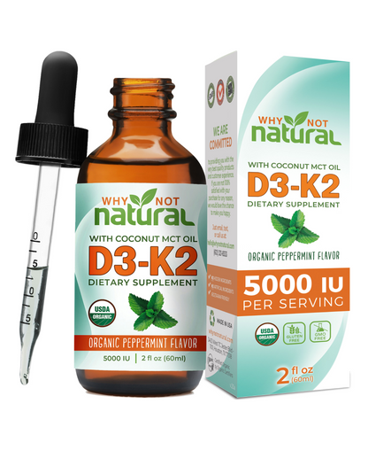 Organic Liquid Vitamin D3 + K2 (MK-7)