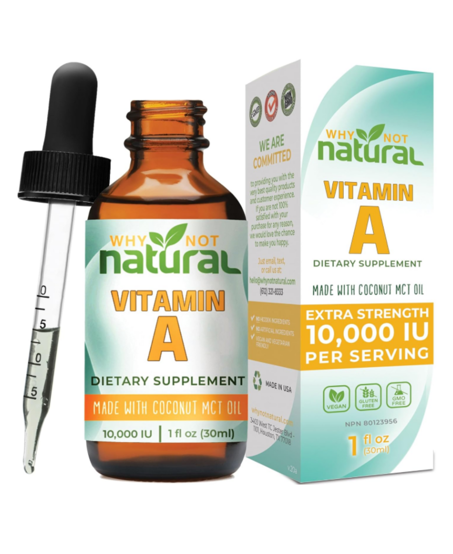 Liquid Vitamin A (10,000 IU) with Coconut MCT Oil