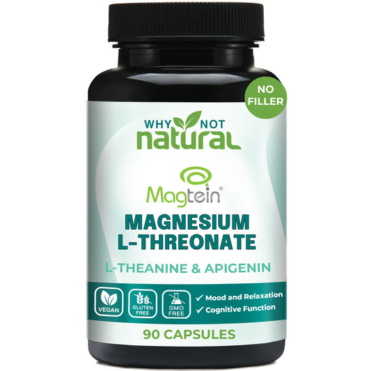 Magnesium L-Threonate Complex with Apigenin and L-theanine 90 Caps, Patented Magtein Supplement
