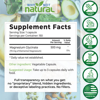 Magnesium Glycinate 500 mg Capsules