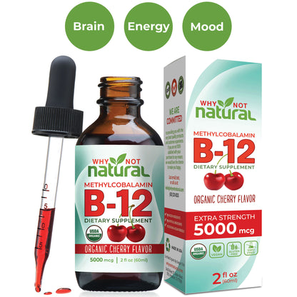 Organic Vitamin B12 Liquid - Cherry or Unflavored