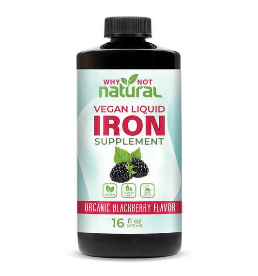 Liquid Iron Supplement for Women Men and Kids, Vegan Drops for Anemia