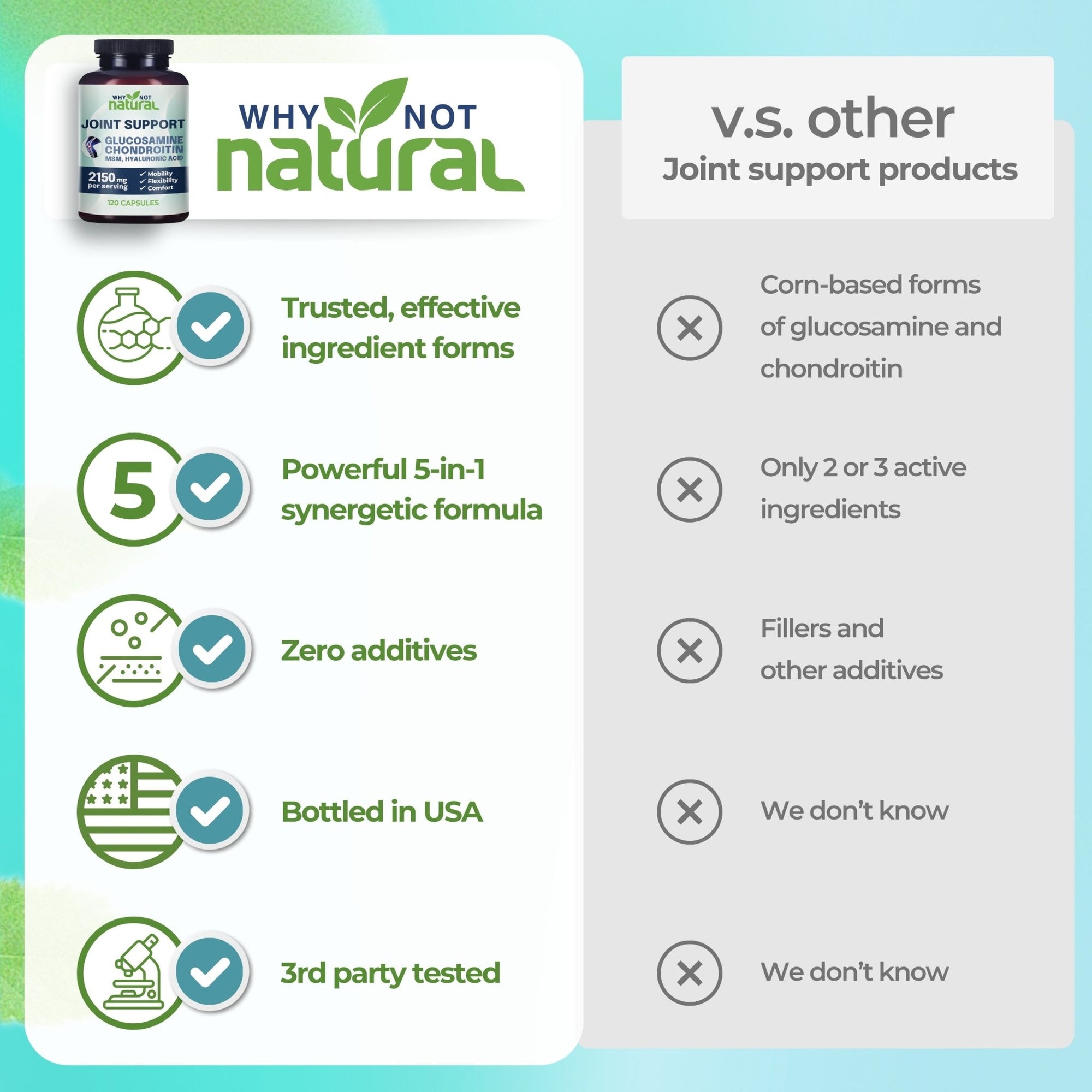 Glucosamine Chondroitin MSM, Joint Support - WhyNotNatural