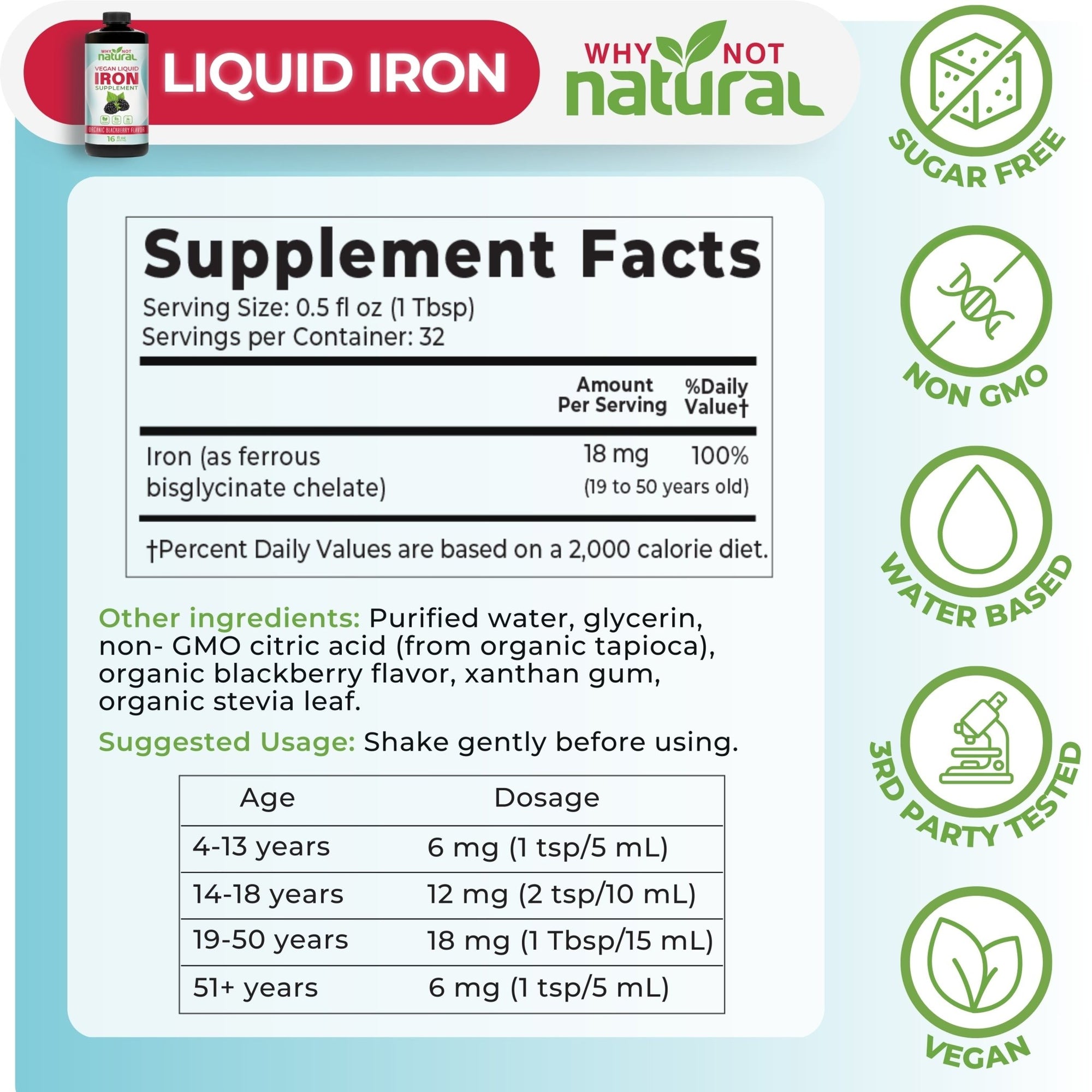 Liquid Iron Bisglycinate - WhyNotNatural