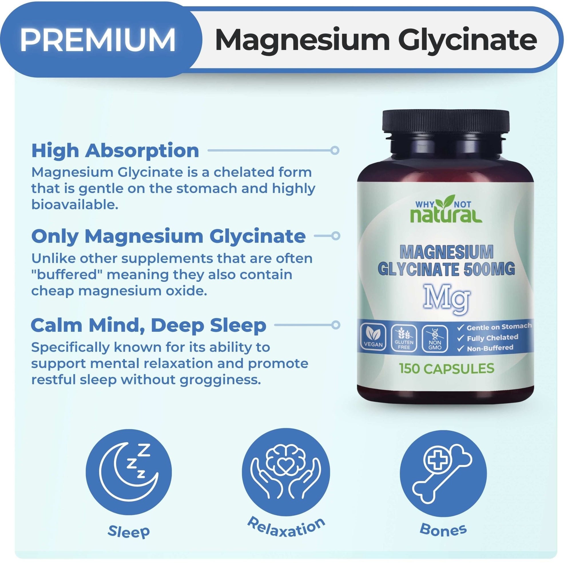 Magnesium Glycinate 500mg - WhyNotNatural