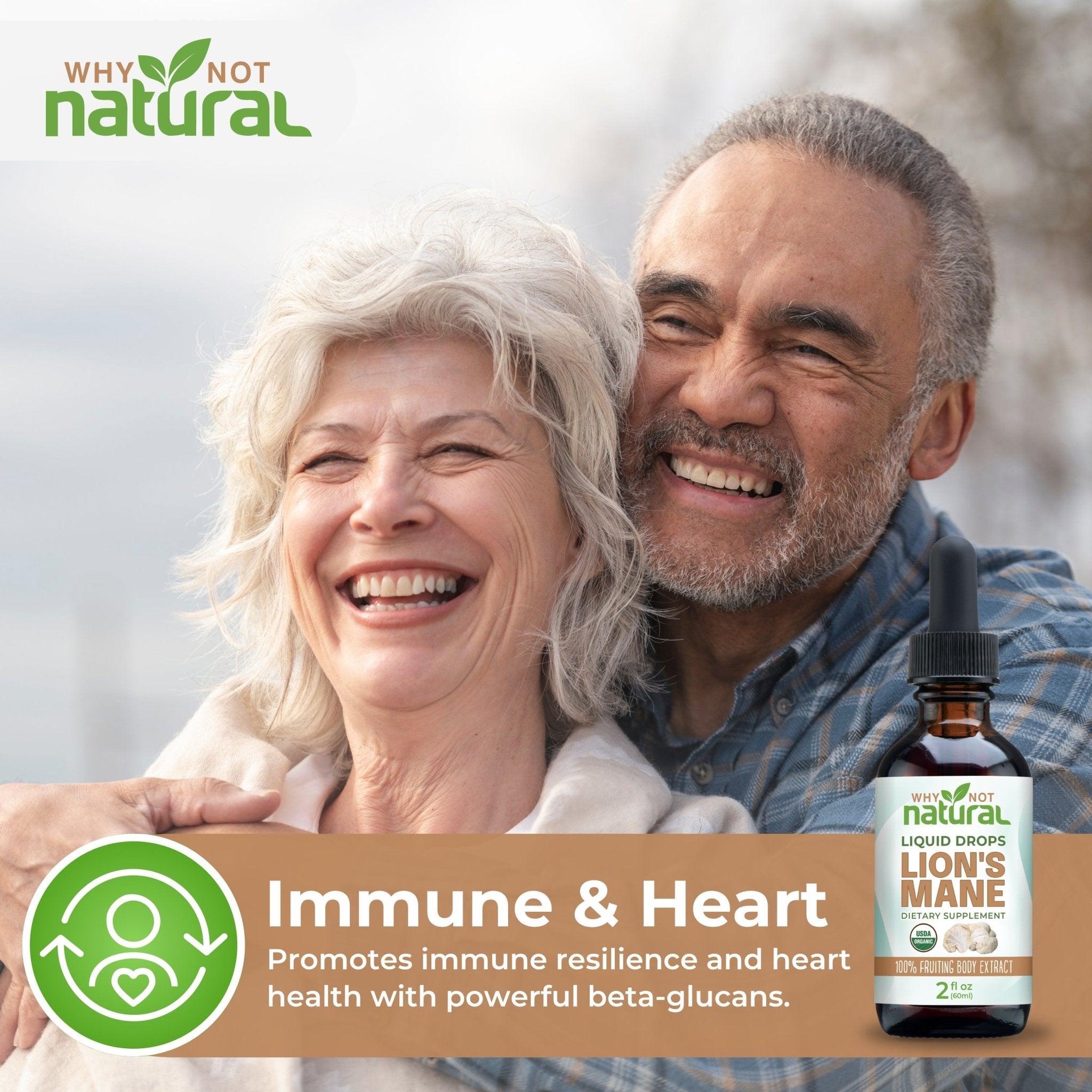 Organic Lions Mane Liquid Extract Mushroom Tincture - WhyNotNatural