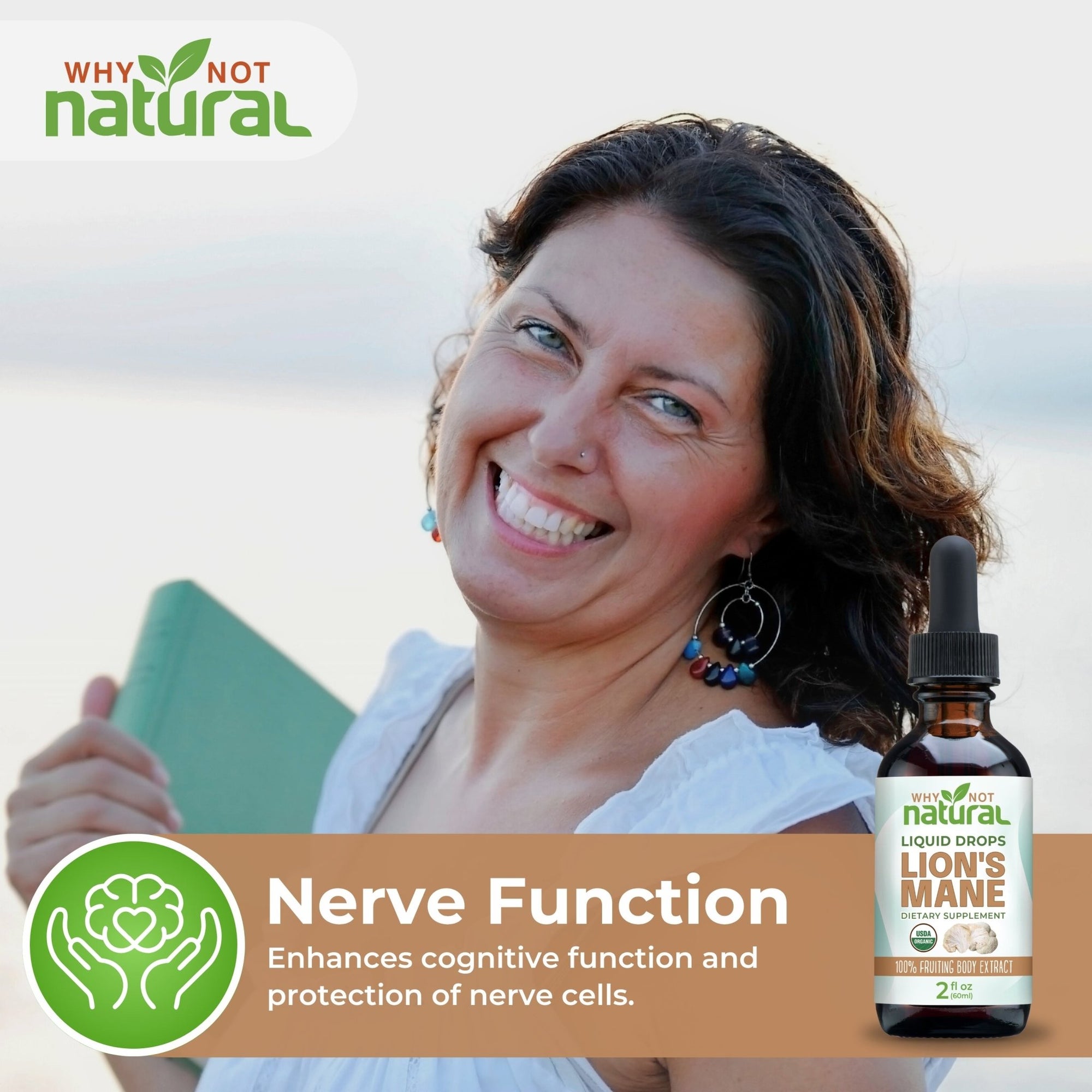 Organic Lions Mane Liquid Extract Mushroom Tincture - WhyNotNatural