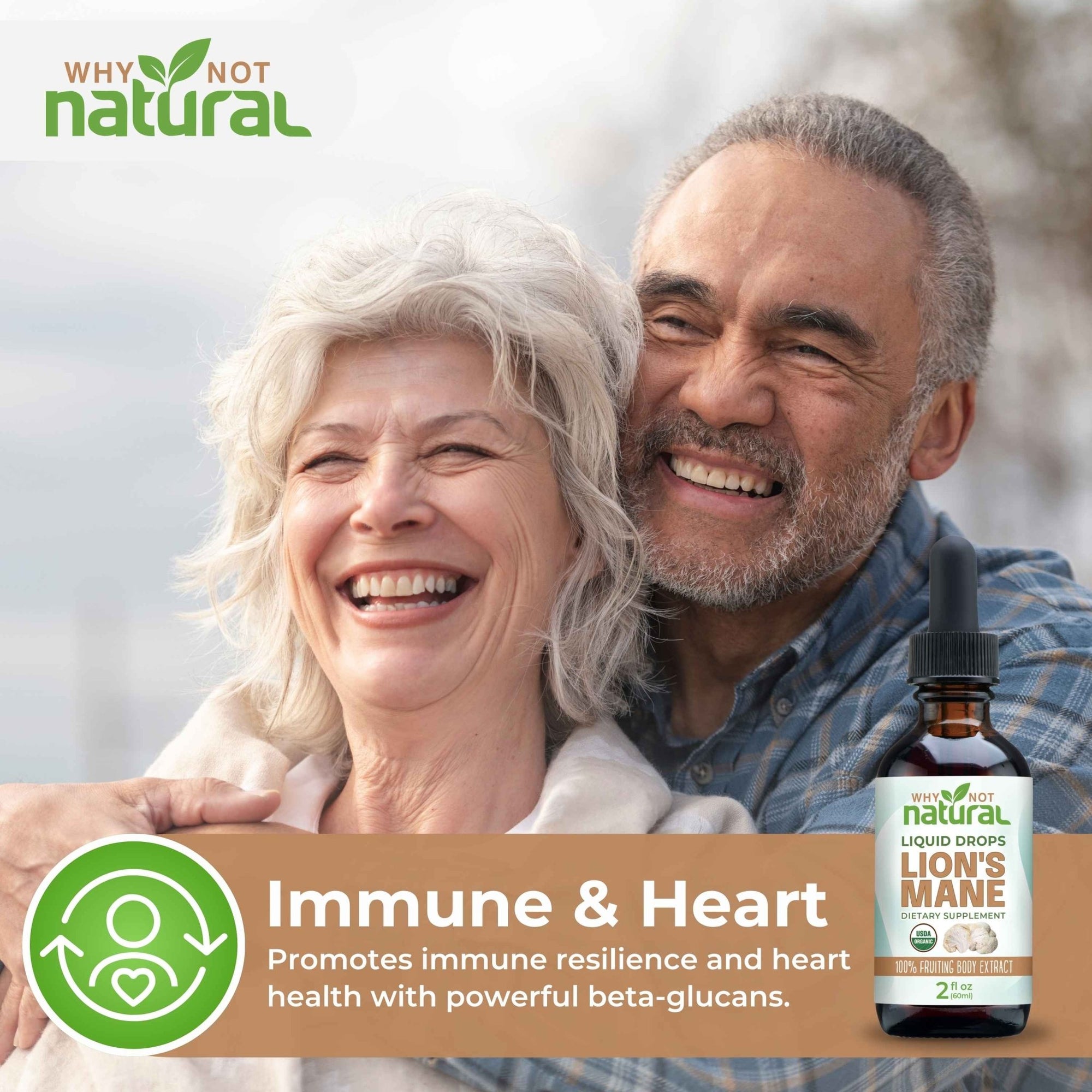 Organic Lions Mane Liquid Extract Mushroom Tincture - WhyNotNatural