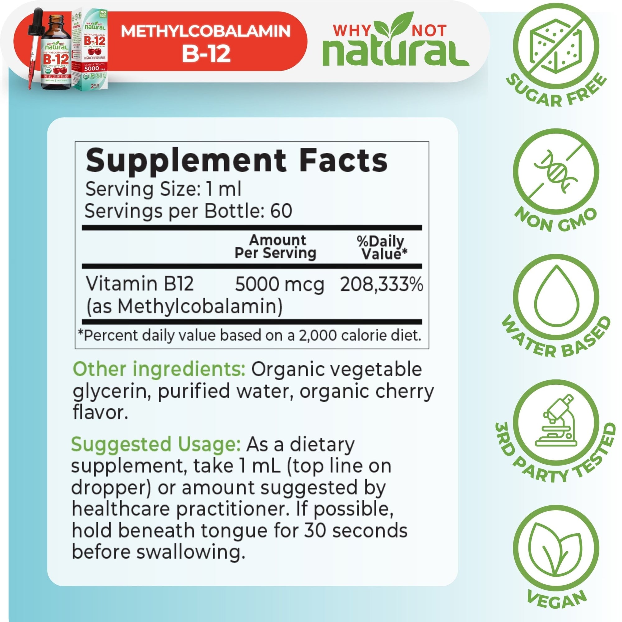 Organic Vitamin B12 Liquid - WhyNotNatural