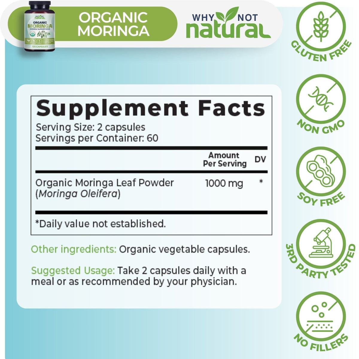 USDA Organic Moringa - WhyNotNatural