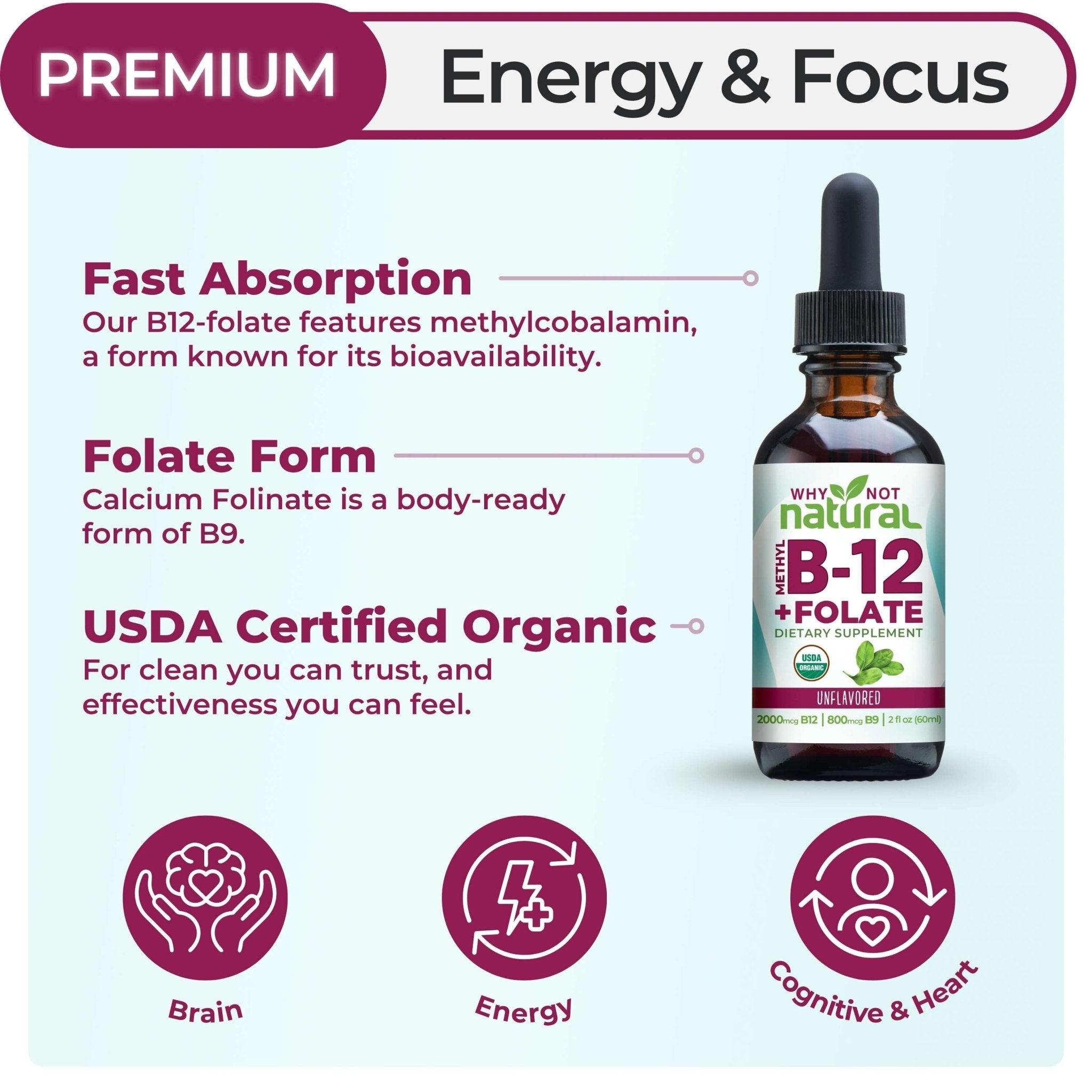 Vitamin B12 + Folate Liquid - WhyNotNatural