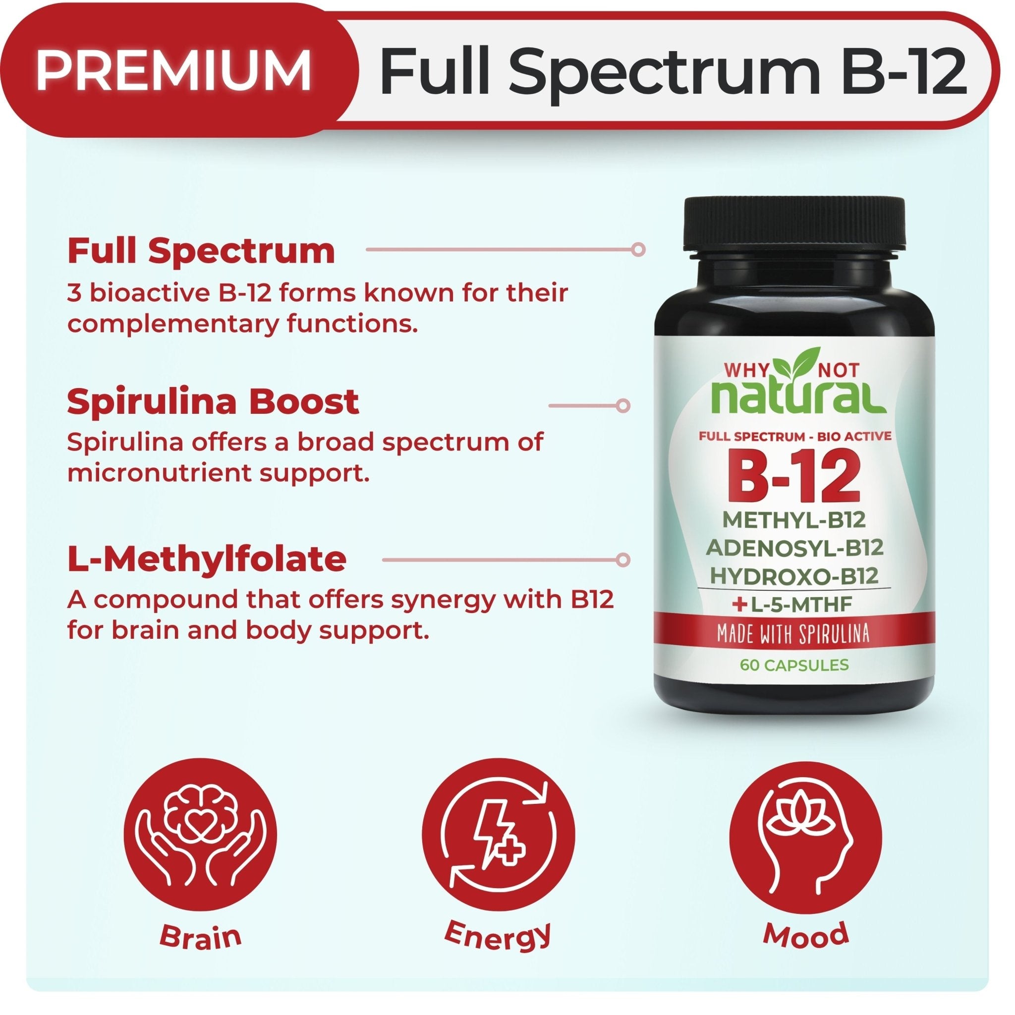 Vitamin B12 Full-Spectrum Capsules - WhyNotNatural