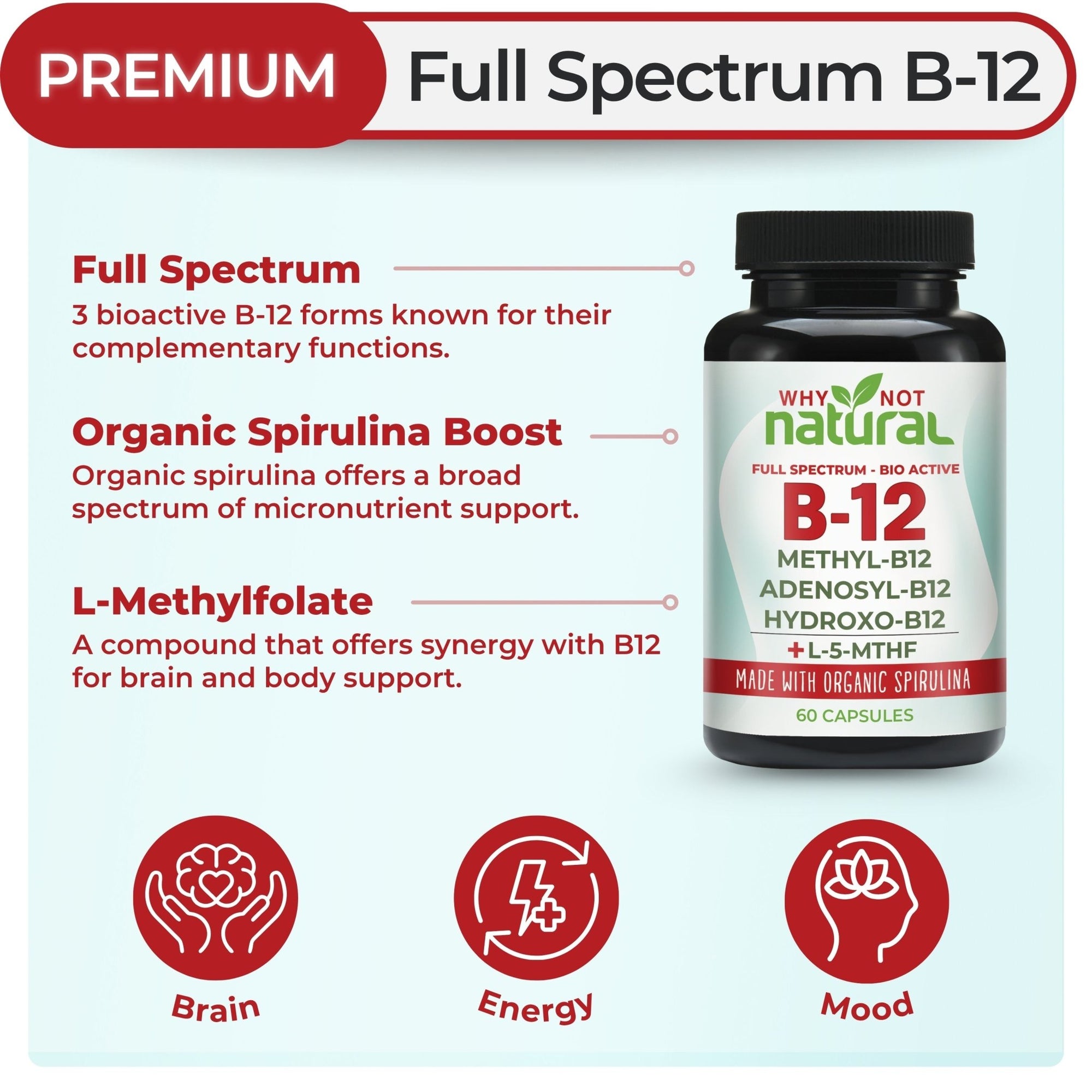 Vitamin B12 Full - Spectrum Capsules - WhyNotNatural