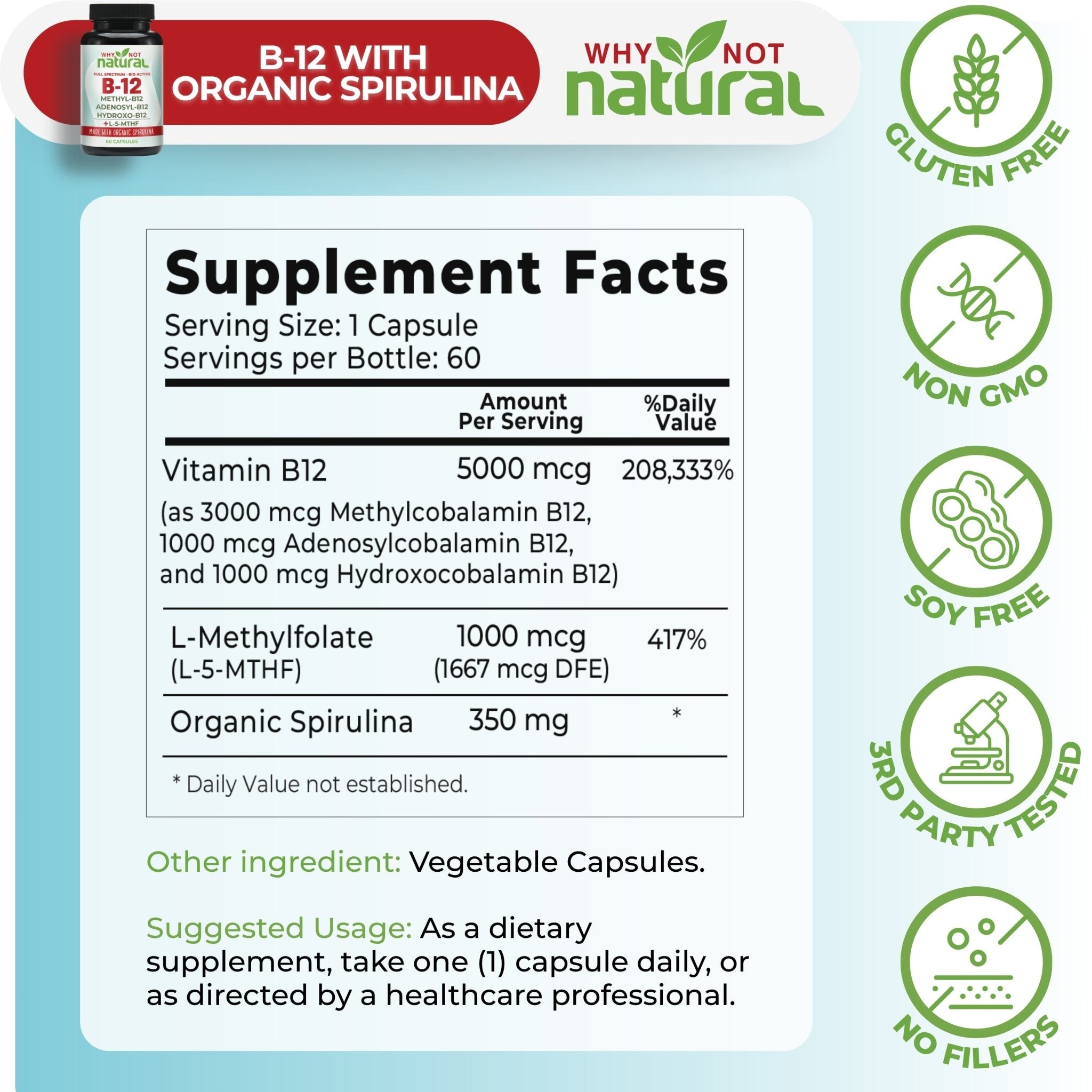 Vitamin B12 Full - Spectrum Capsules - WhyNotNatural