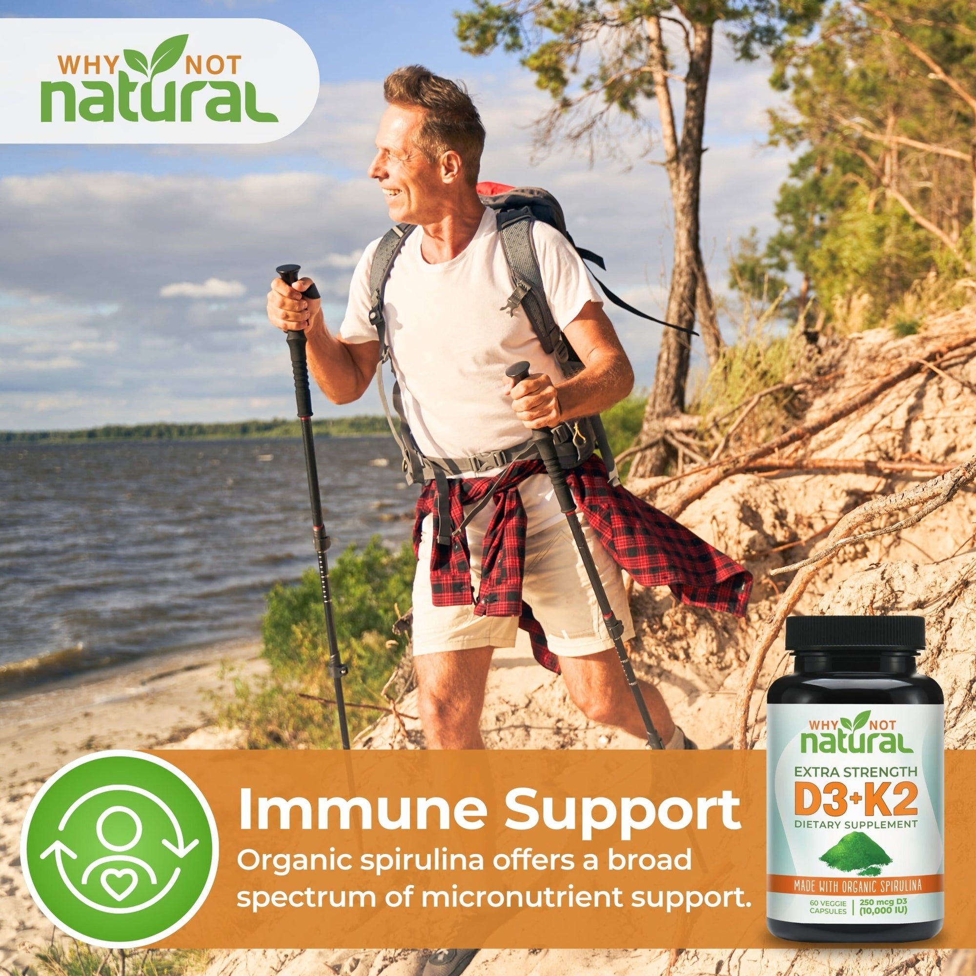 Vitamin D3 - K2 + Organic Spirulina - WhyNotNatural