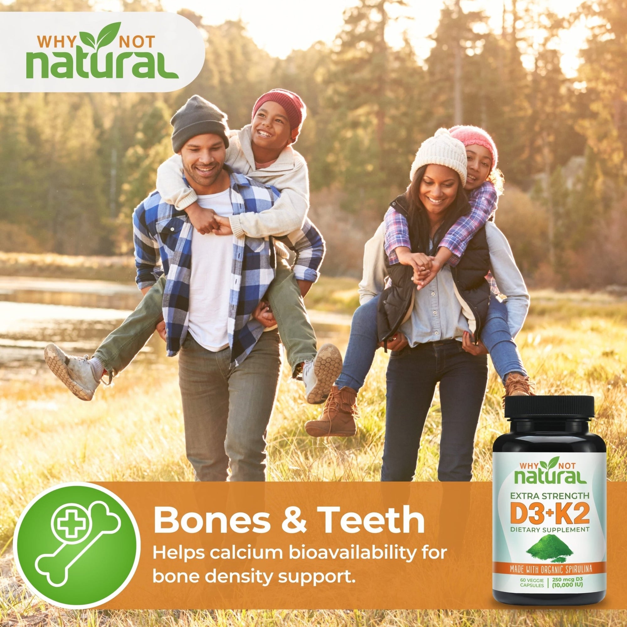 Vitamin D3 - K2 + Organic Spirulina - WhyNotNatural