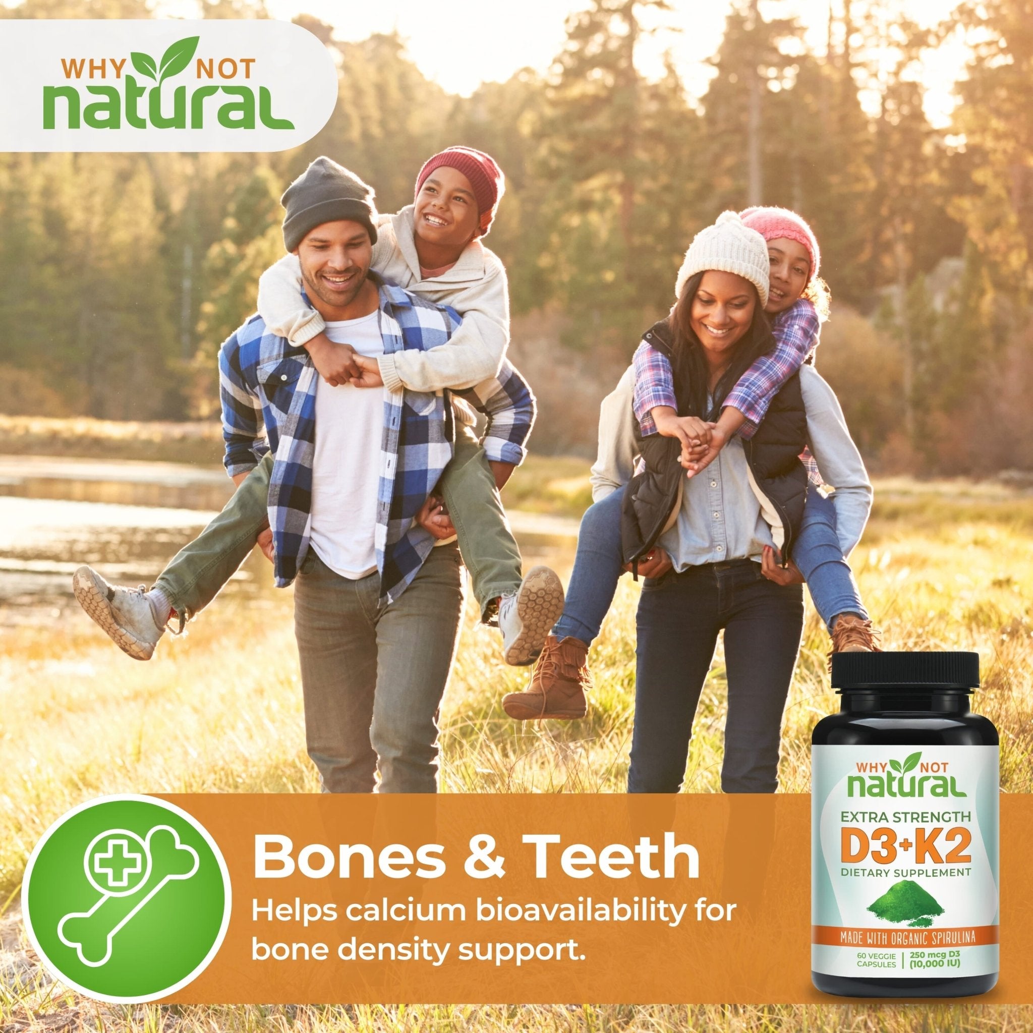 Vitamin D3 - K2 + Organic Spirulina - WhyNotNatural
