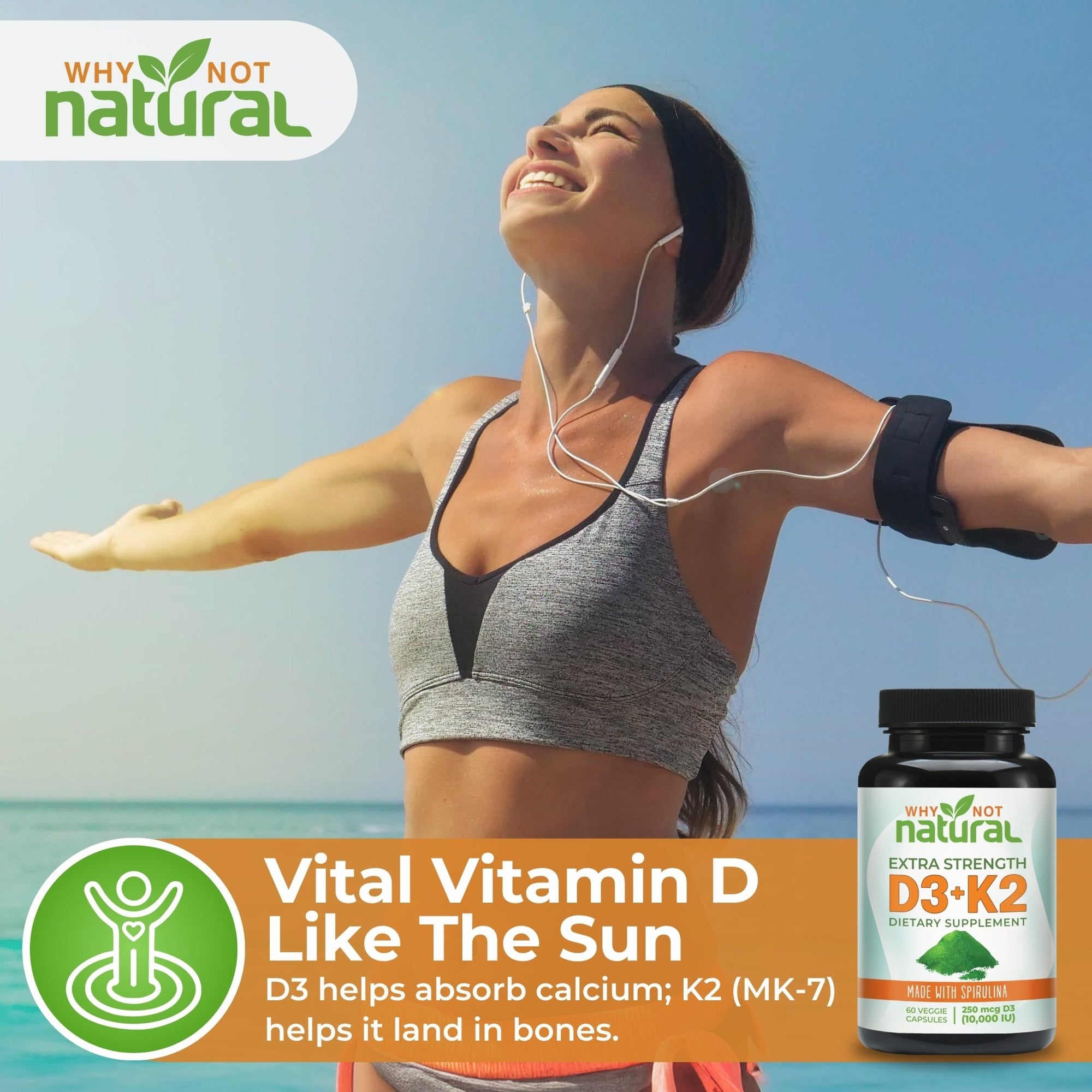 Vitamin D3-K2 + Spirulina - WhyNotNatural