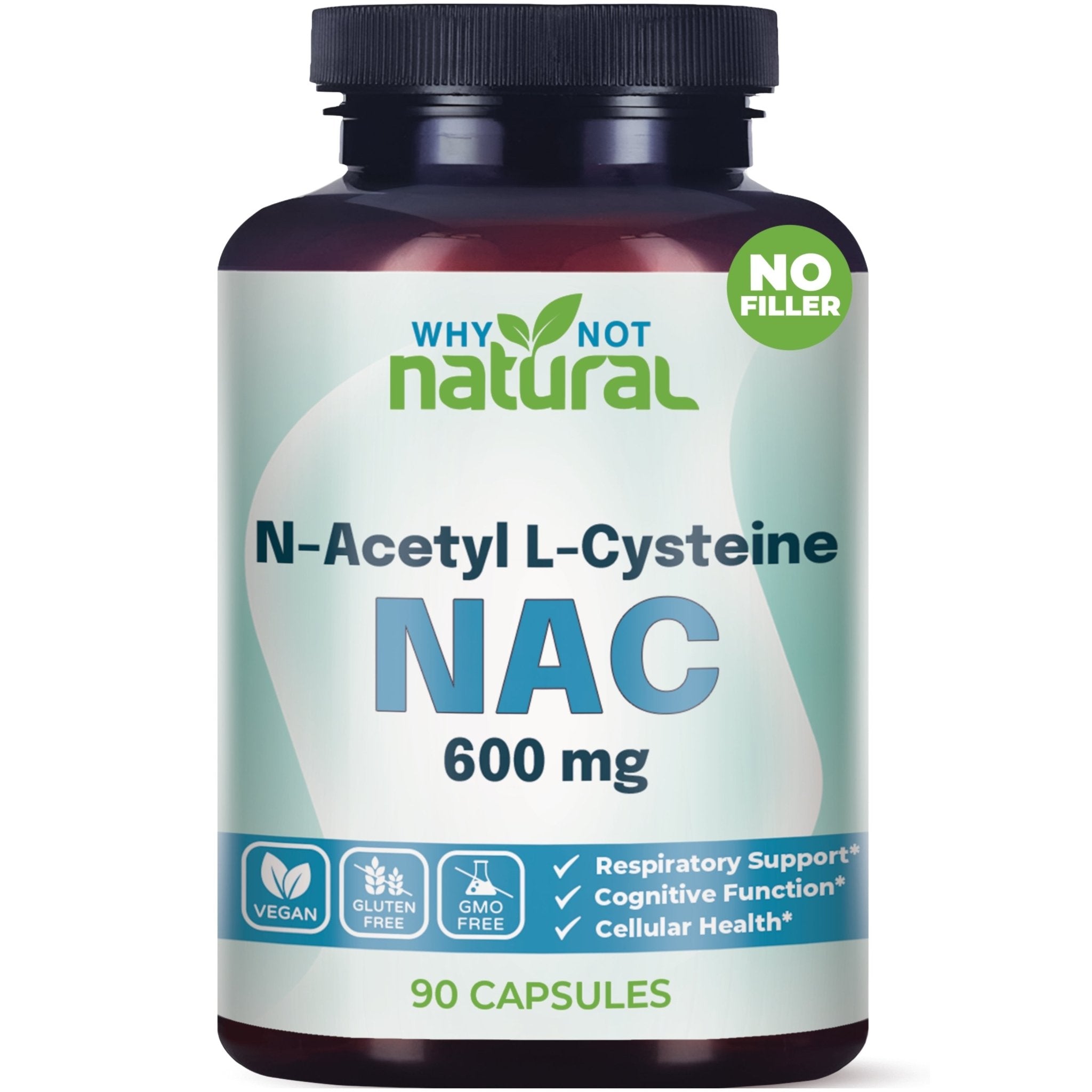 Why Not Natural NAC Supplement 600 mg, n - Acetyl cysteine Capsules - WhyNotNatural