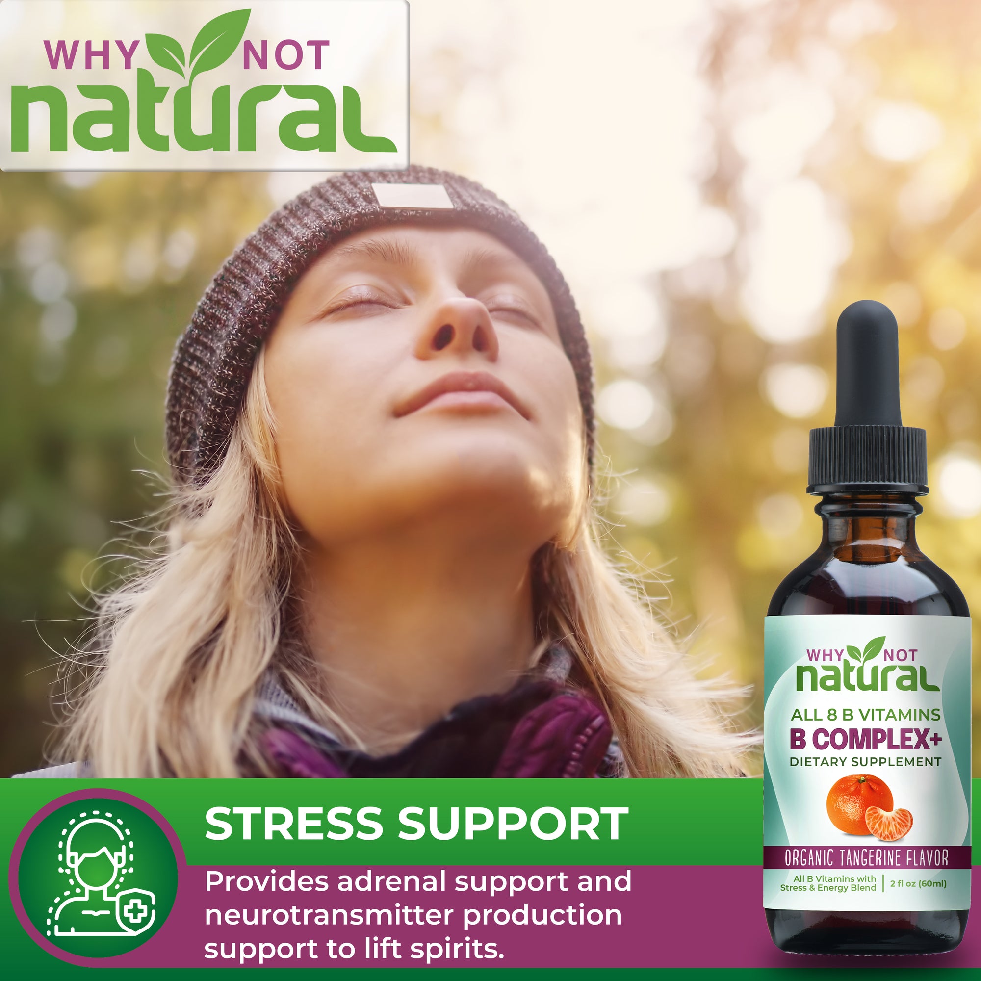 STRESS SUPPORT: Provides adrenal support and neurotransmitter production support to lift spirits.