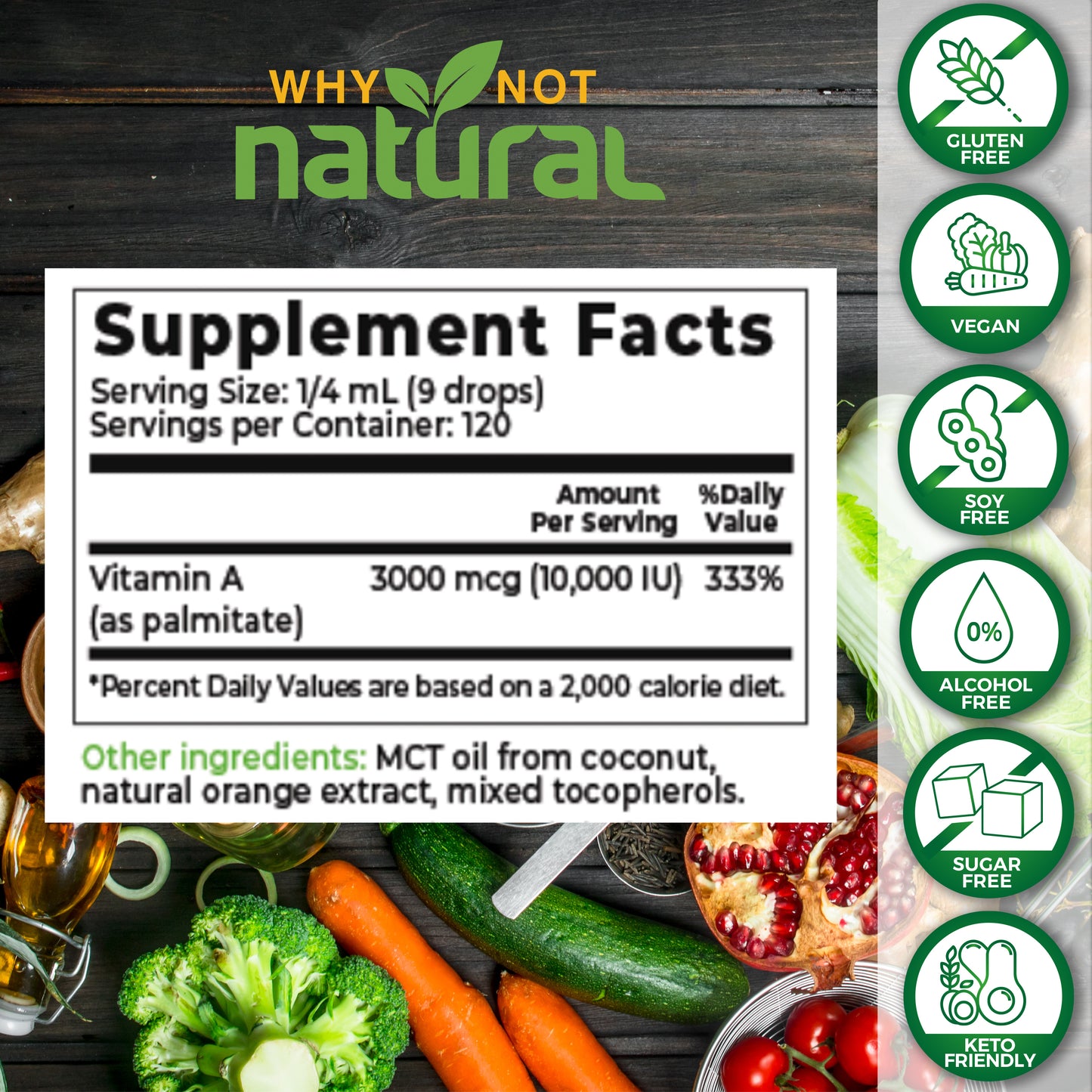 Liquid Vitamin A : Supplement Facts