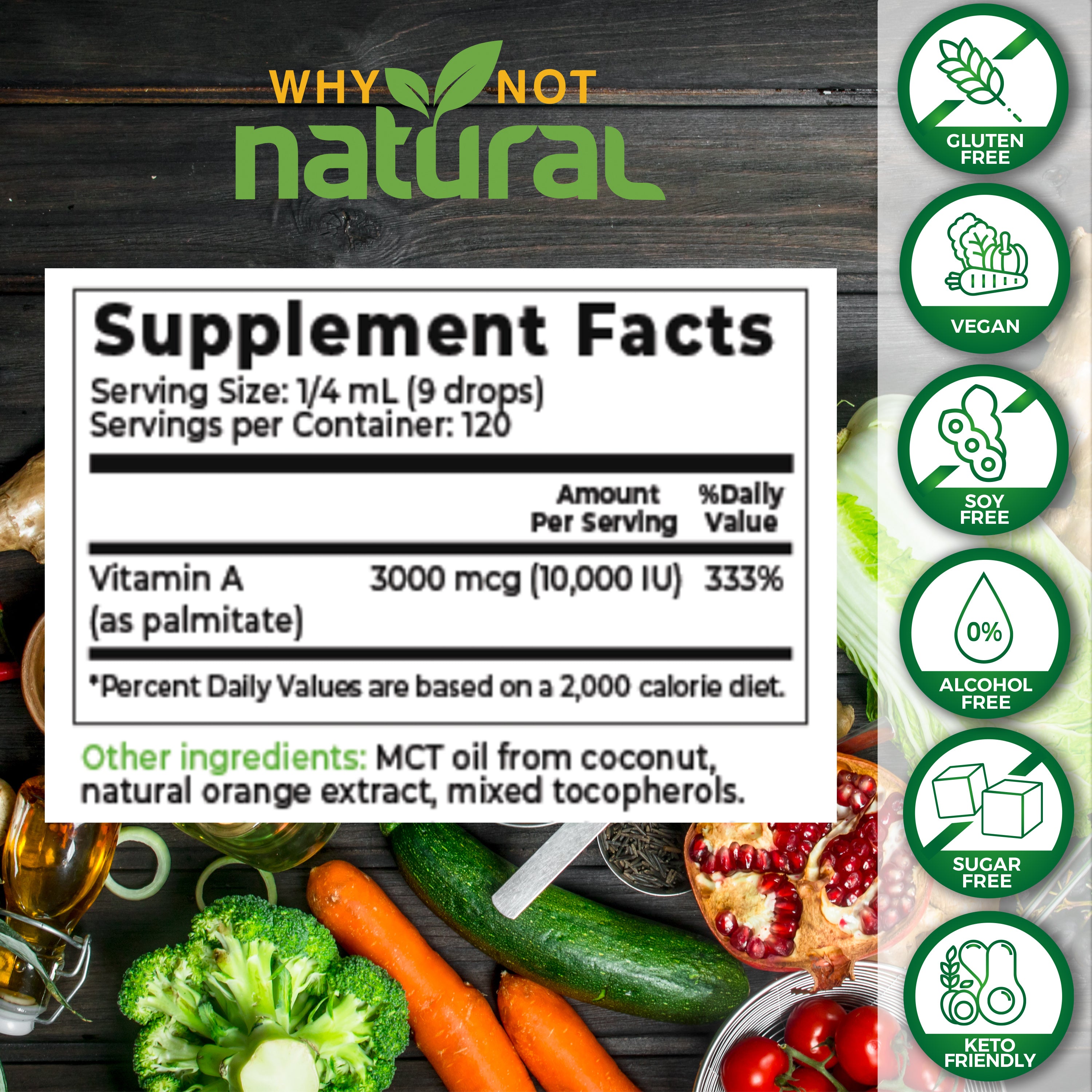 Liquid Vitamin A : Supplement Facts